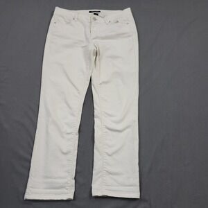 White House Black Market Noir Crop Leg Jeans Size 4 White Denim